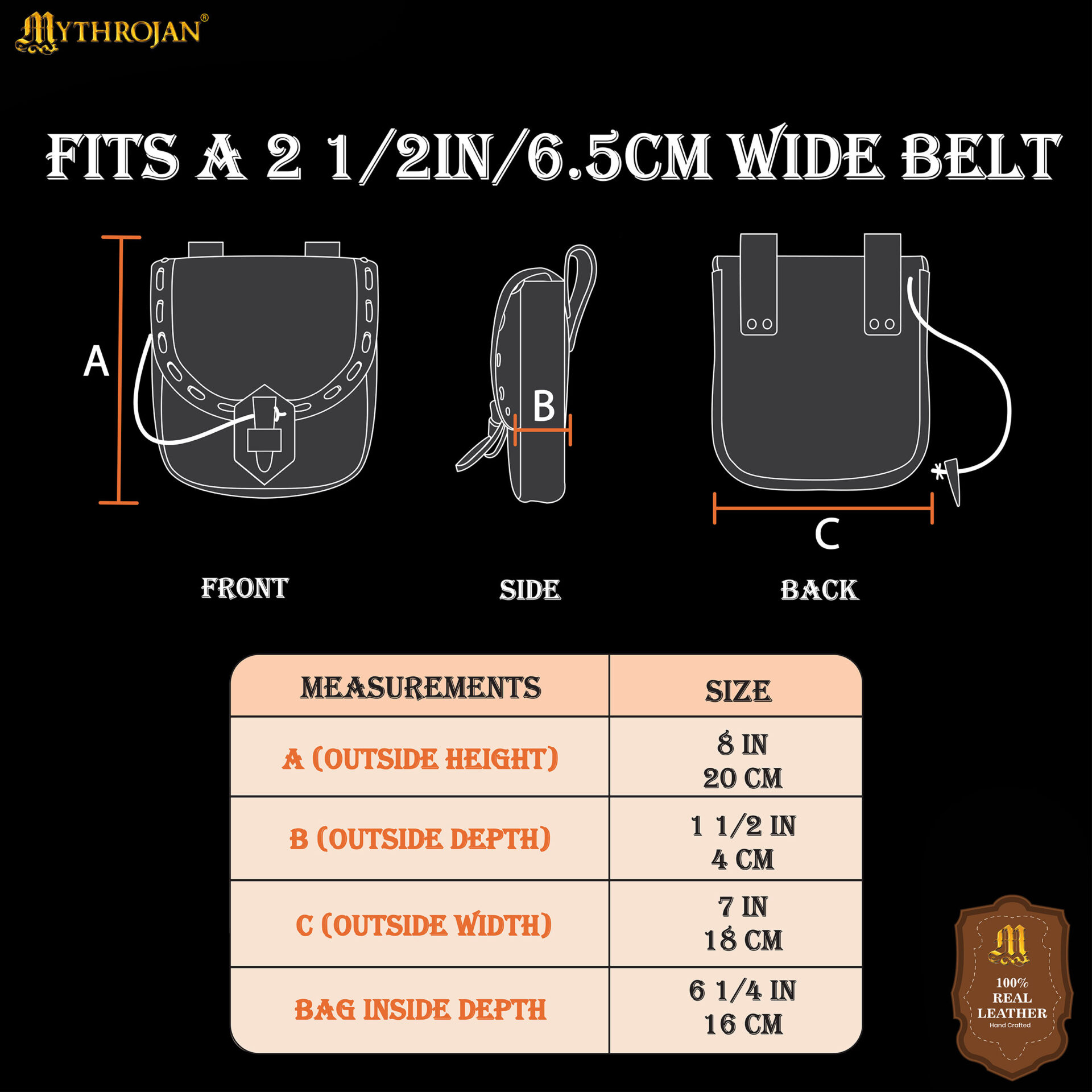 Medieval Leather Belt Bag