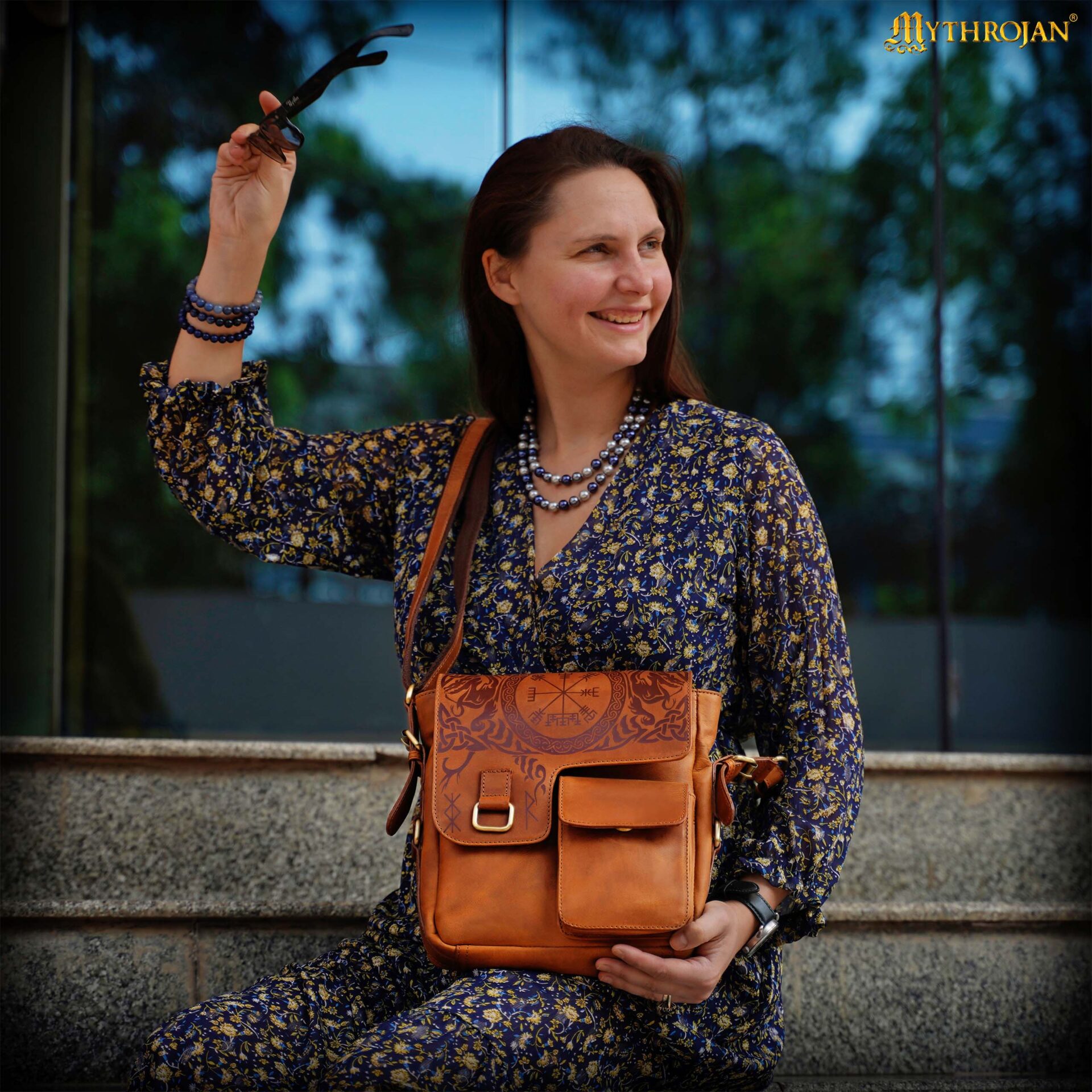 Norse Rune Messenger Satchel Bag-301061BR 1 Satchel Bag