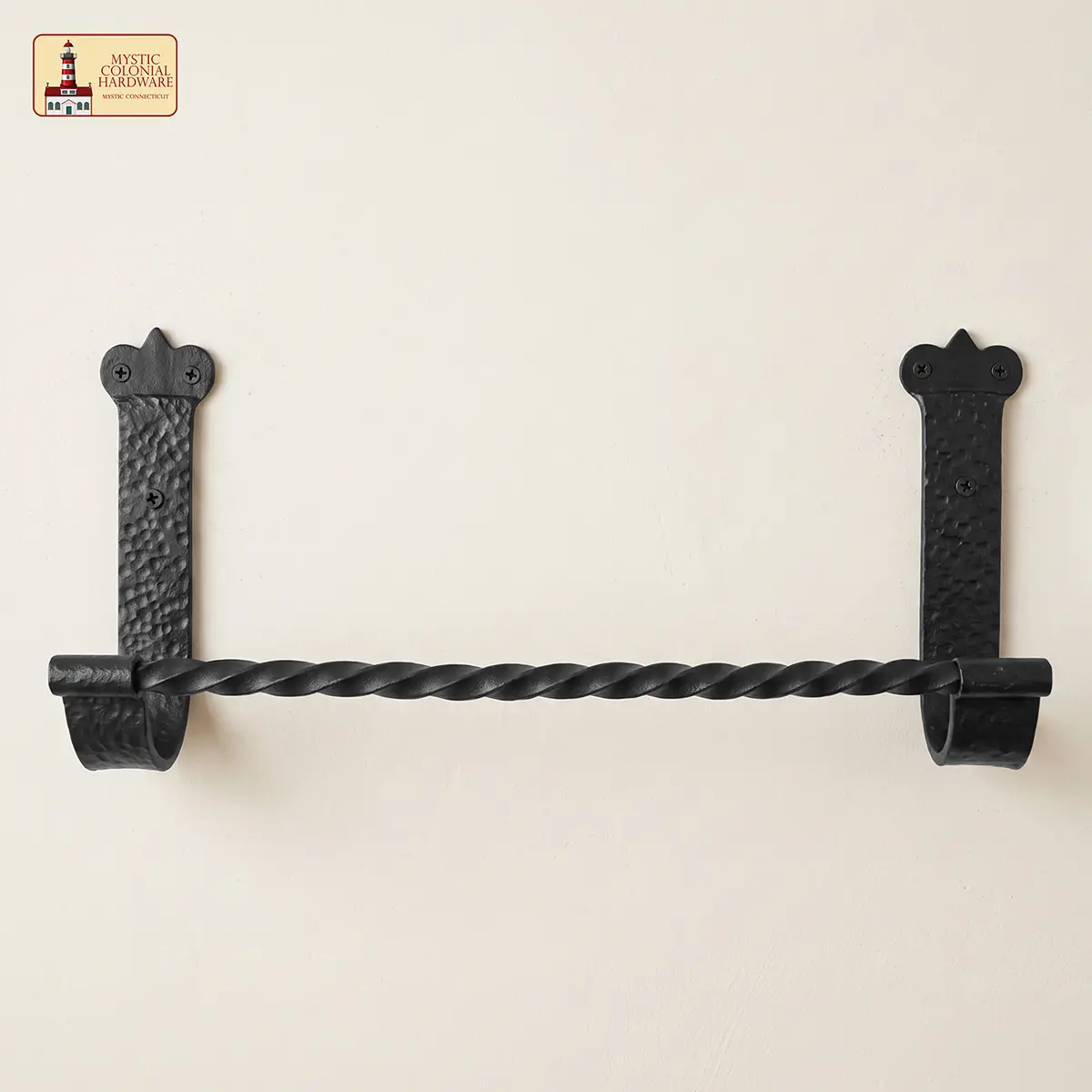 Hand Forged Iron Towel Holder | Rustic Twisted Towel Bar - Image 4
