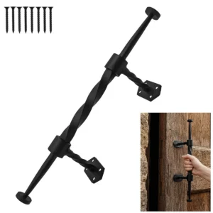 Medieval Style Castle Door Handle: Solid Hand Forged Iron