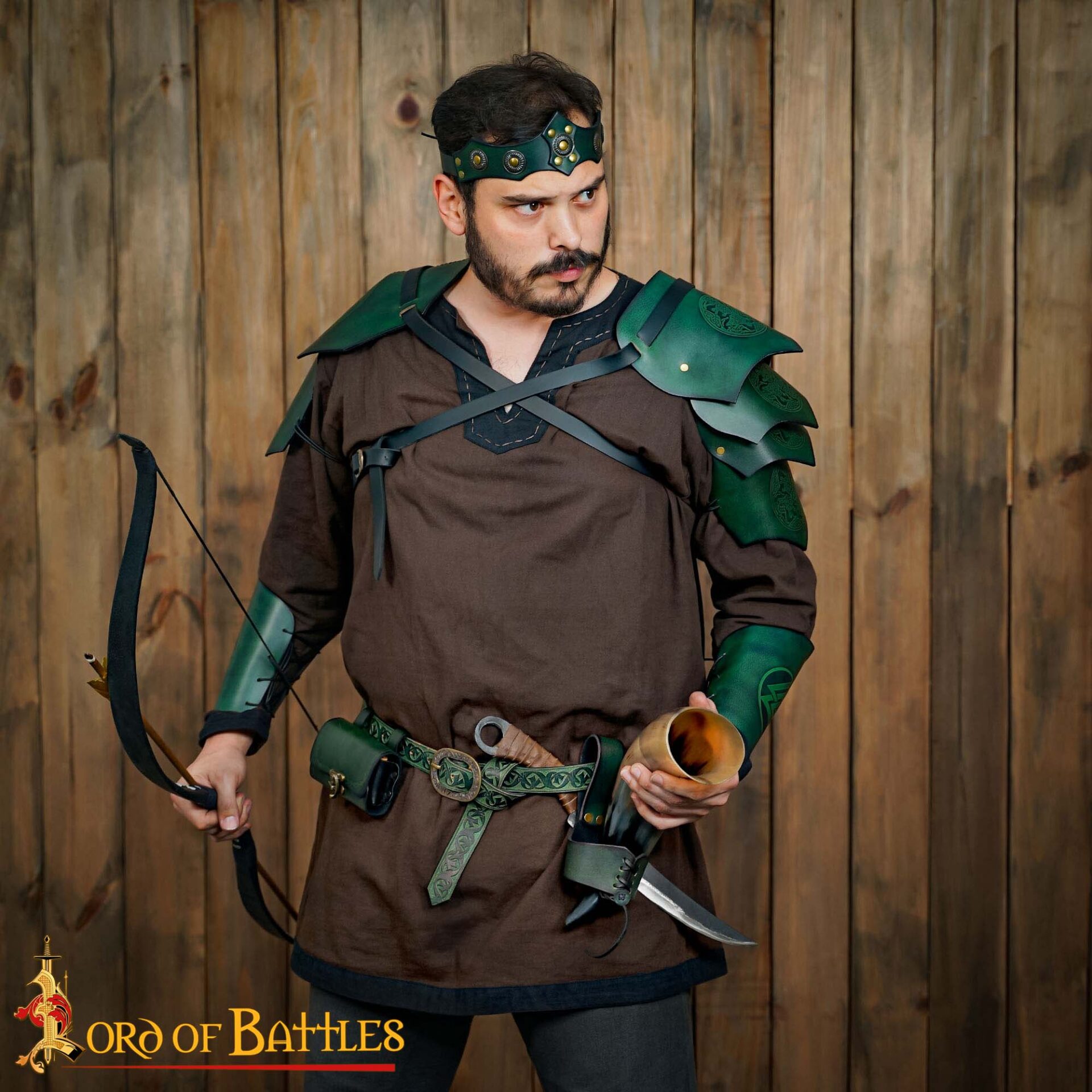 Leather holder for Drinking Horn-26247GRL 1 horn holders