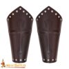 Medieval Leather Crusader Cross Bracers Arm Guards - 60656 3 Leather Crusader Cross Bracers