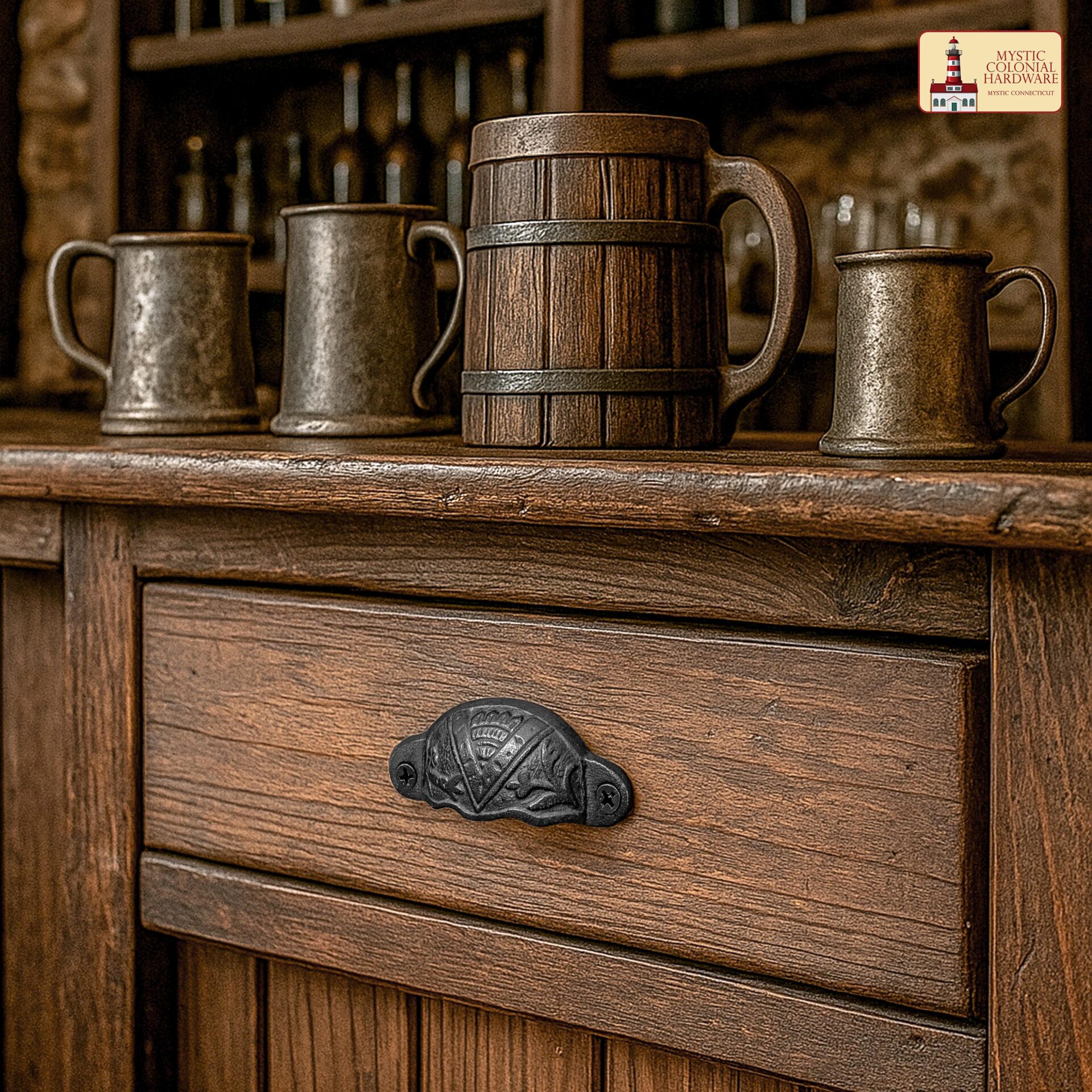 Rustic Cast Iron Drawer Pull Cabinet Cup Pull-500102OB-4set Cabinet Cup Pulls