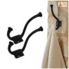 Rustic Cast Iron Wall Hooks-500148OB-2SET 3 Rustic Cast Iron Wall Hooks, Heavy Duty Retro Utility Hooks for Hanging Coat, Bag, Towel, Robe, Hat and More, Pack of 2, Black