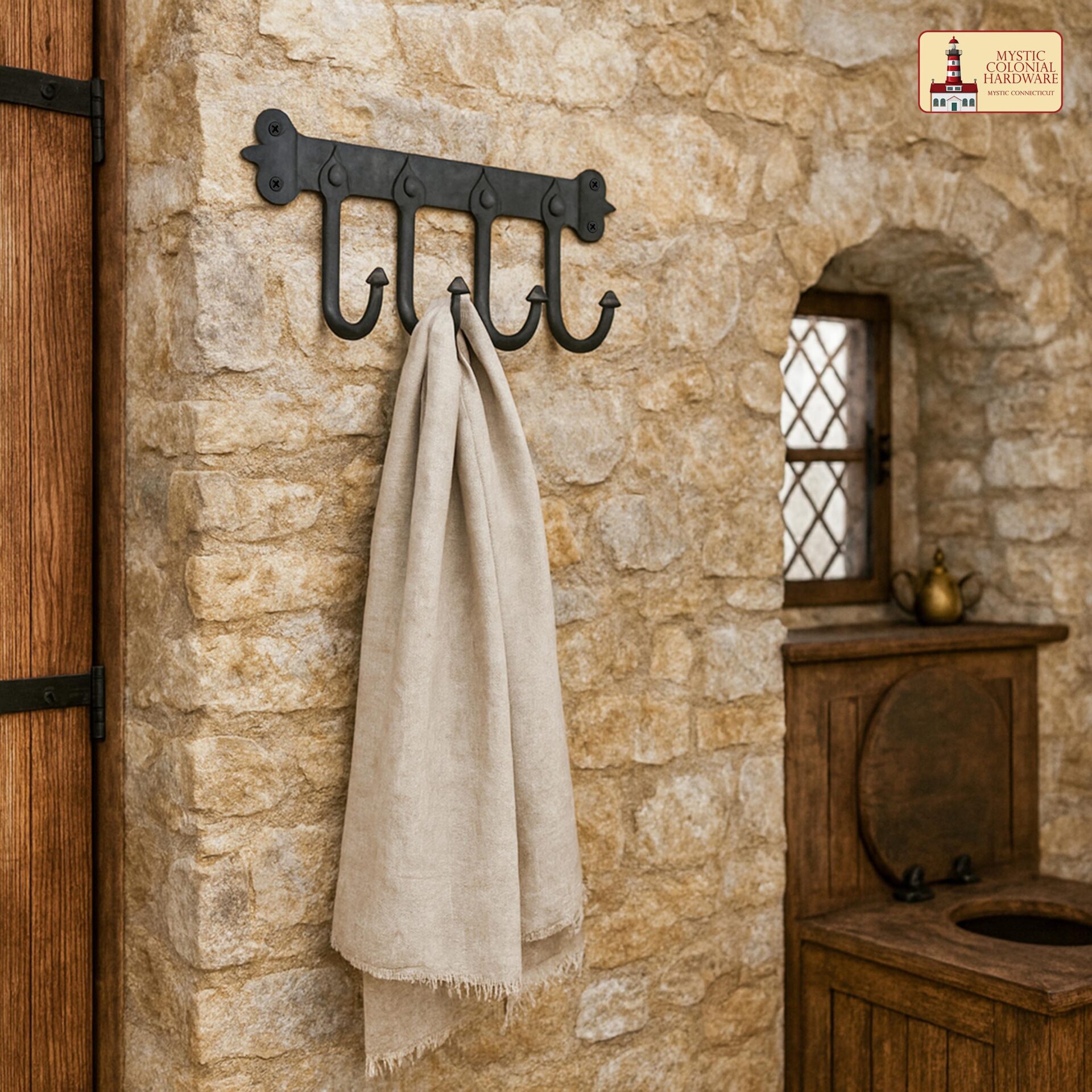 Rustic Cast Iron Wall Hooks - 500242OB-4 1 Rustic Cast Iron Wall Hooks, Heavy Duty Retro Utility Hooks for Hanging Coat, Bag, Towel, Robe, Hat and More, Finish : Oil Blackened