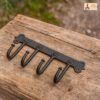 Rustic Cast Iron Wall Hooks - 500242OB-4 Rustic Cast Iron Wall Hooks, Heavy Duty Retro Utility Hooks for Hanging Coat, Bag, Towel, Robe, Hat and More, Finish : Oil Blackened