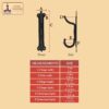 Rustic Hand Forged Iron Double Wall Hook - 500198 2 Double Wall Hook
