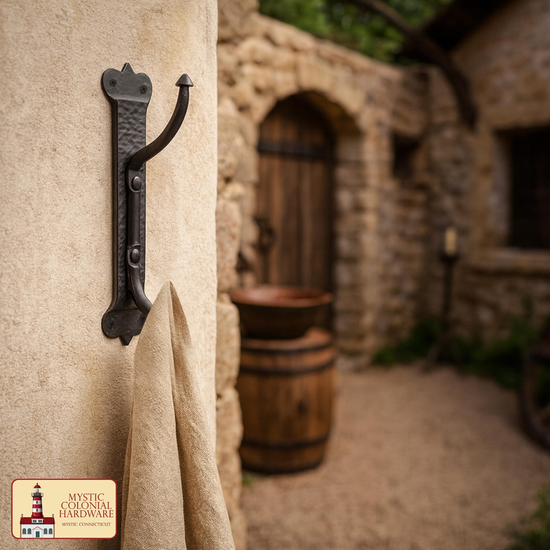 Rustic Hand Forged Iron Double Wall Hook - 500198 7 Double Wall Hook