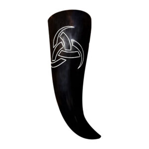 Genuine Drinking Horn 250 – 300 ML with Hand-Carved ‘Odin’s Triple Horns’