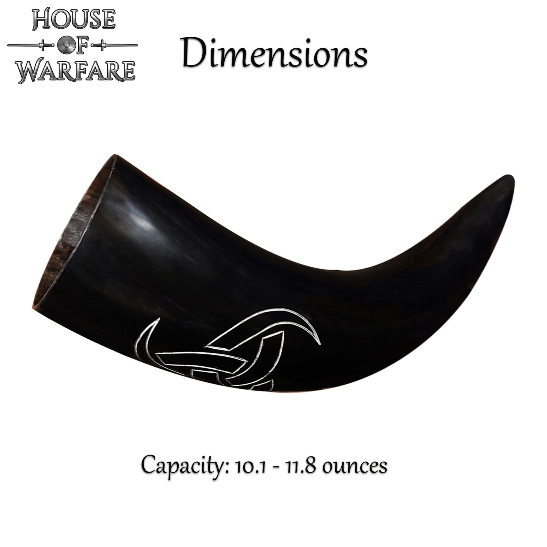 700436_2 Genuine Drinking Horn 250 – 300 ML with Hand-Carved ‘Odin’s Triple Horns’