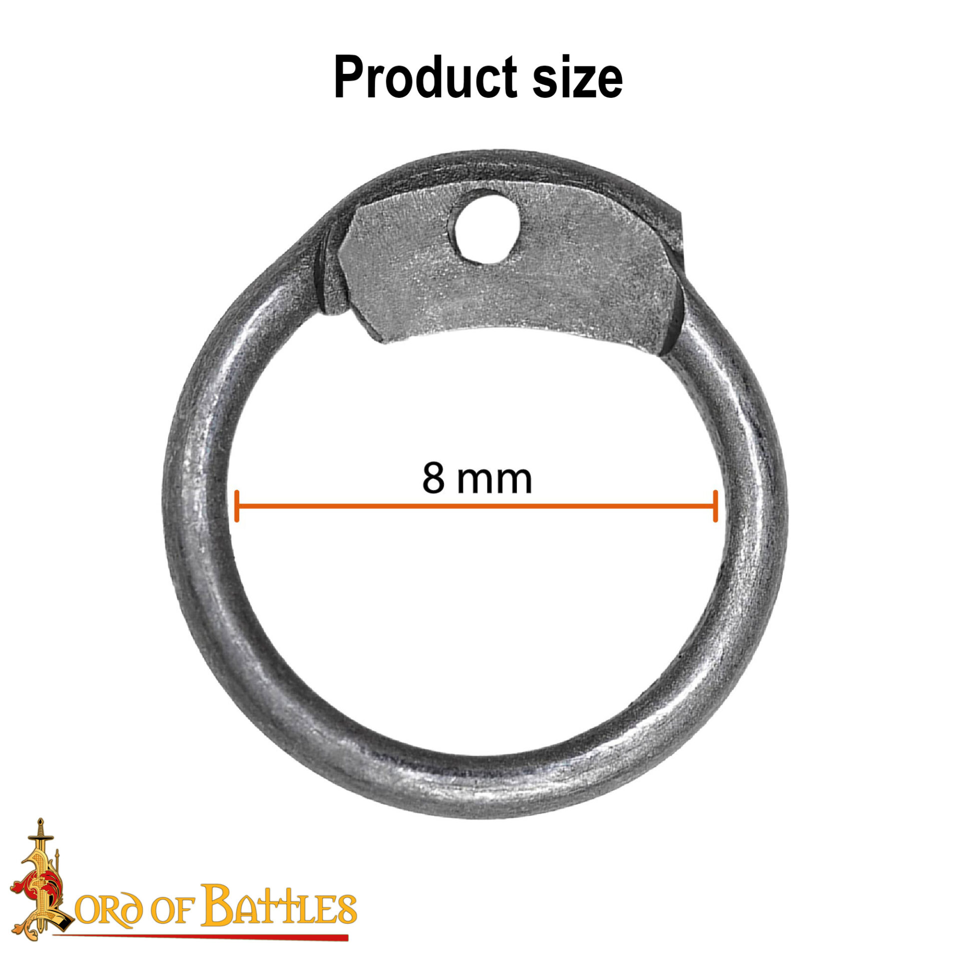 Steel Round Loose Rings- 8mm Dome Rivets Round Ring – 18 Gauge, Natural Finish – 1Kgs – Ideal for Chainmail DIY & Repairs