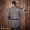 Chainmail Haubergeon 8mm 18 Gauge Round Riveted Mild Steel Medieval Shirt, Half Sleeves - 163N 1 Chainmail Haubergeon