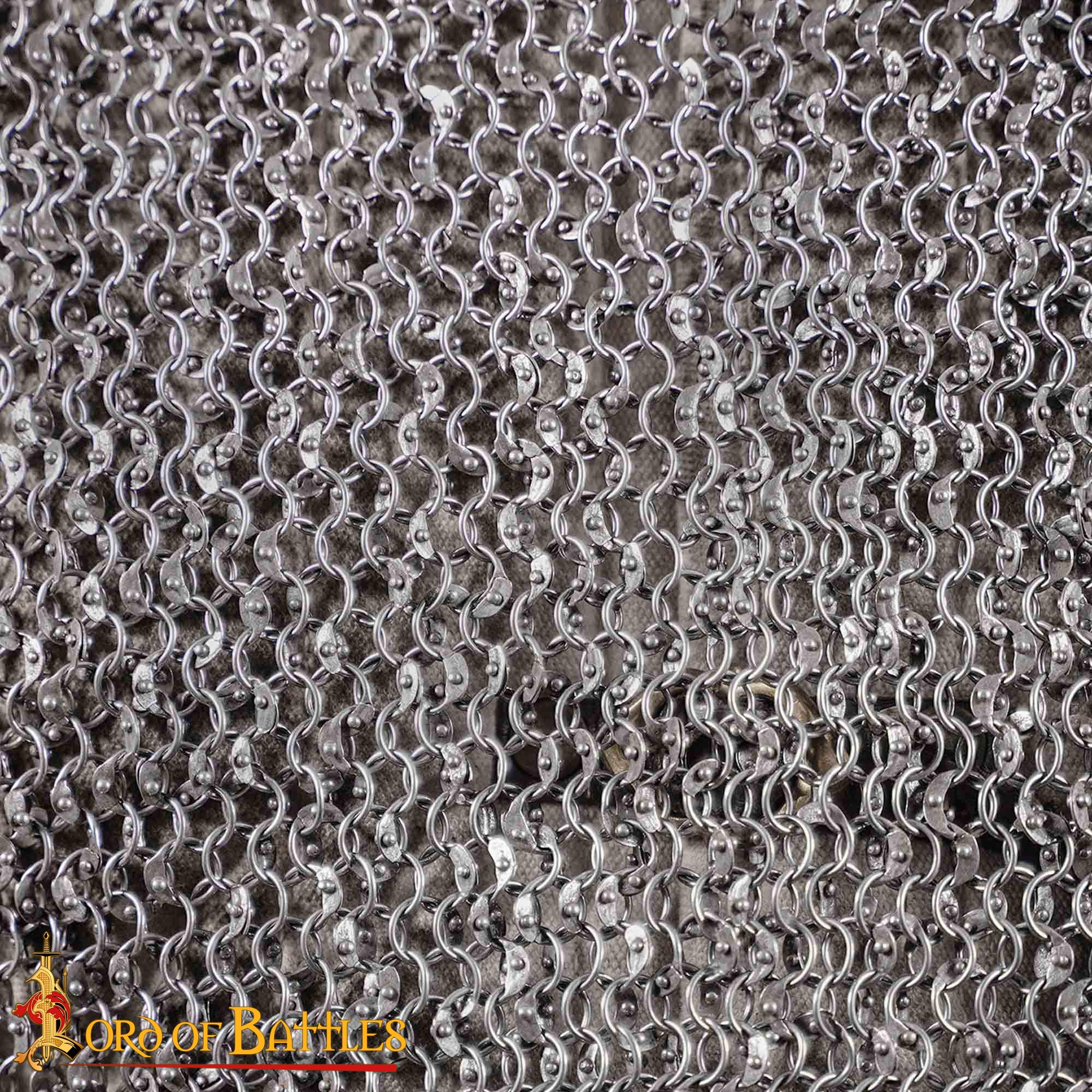 Chainmail Haubergeon 8mm 18 Gauge Round Riveted Mild Steel Medieval Shirt, Half Sleeves - 163N 4 Chainmail Haubergeon