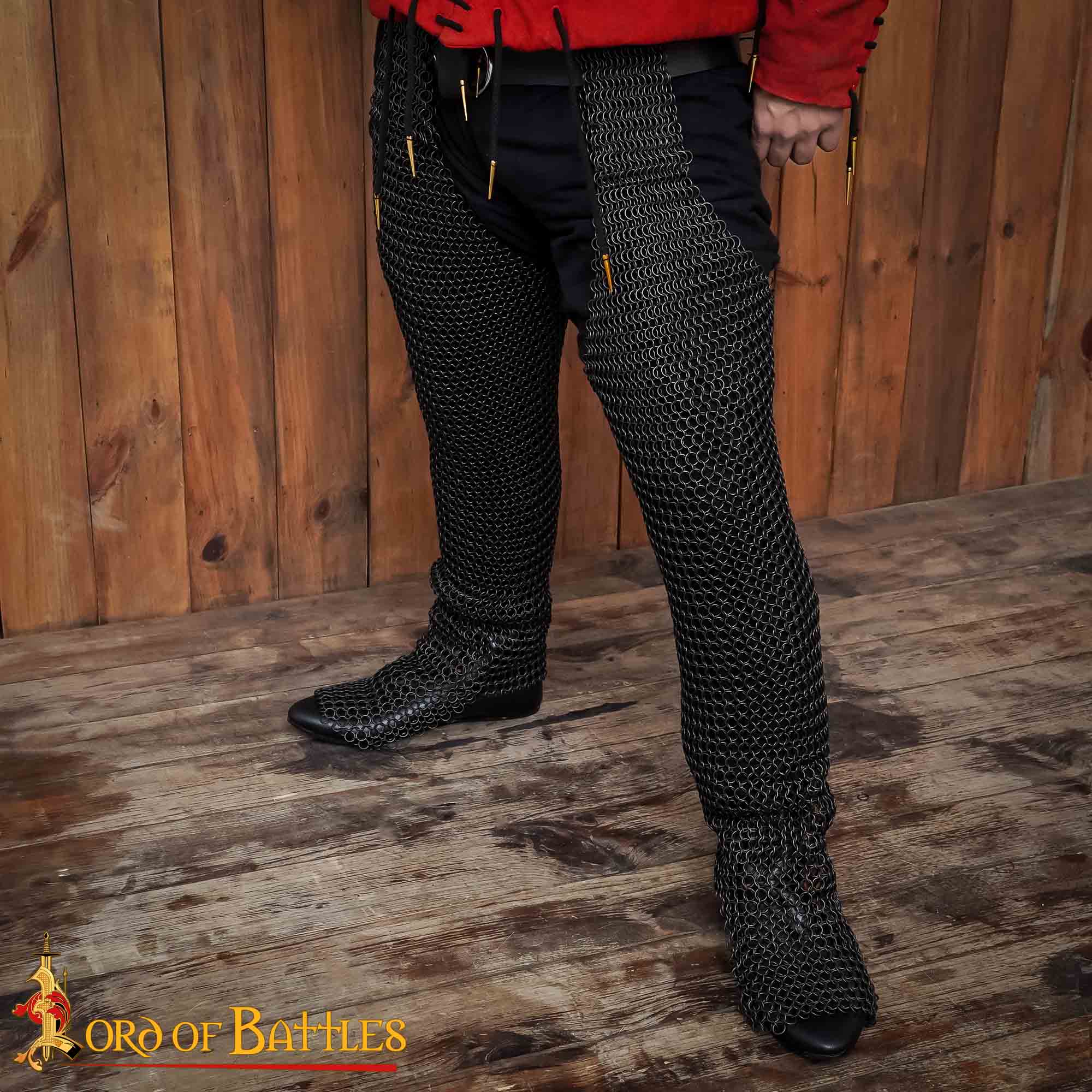 Leggings Mild Steel Butted 10mm16gauge-532BK 1 Round Ring Chainmail Leggings