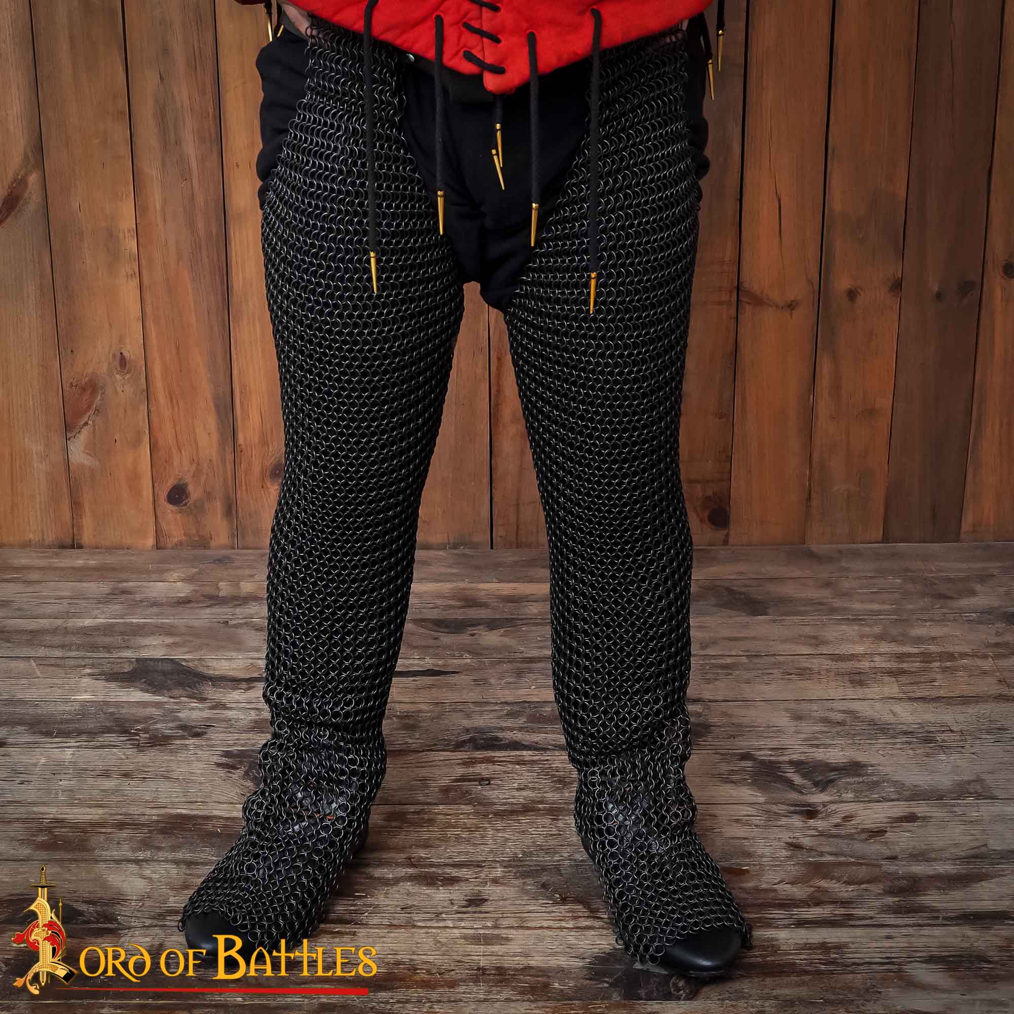 Leggings Mild Steel Butted 10mm16gauge-532BK Round Ring Chainmail Leggings