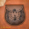 Medieval Sporran Bag Brown-6722CBR 5 Medieval Sporran with Tied Tassels Belt Bag