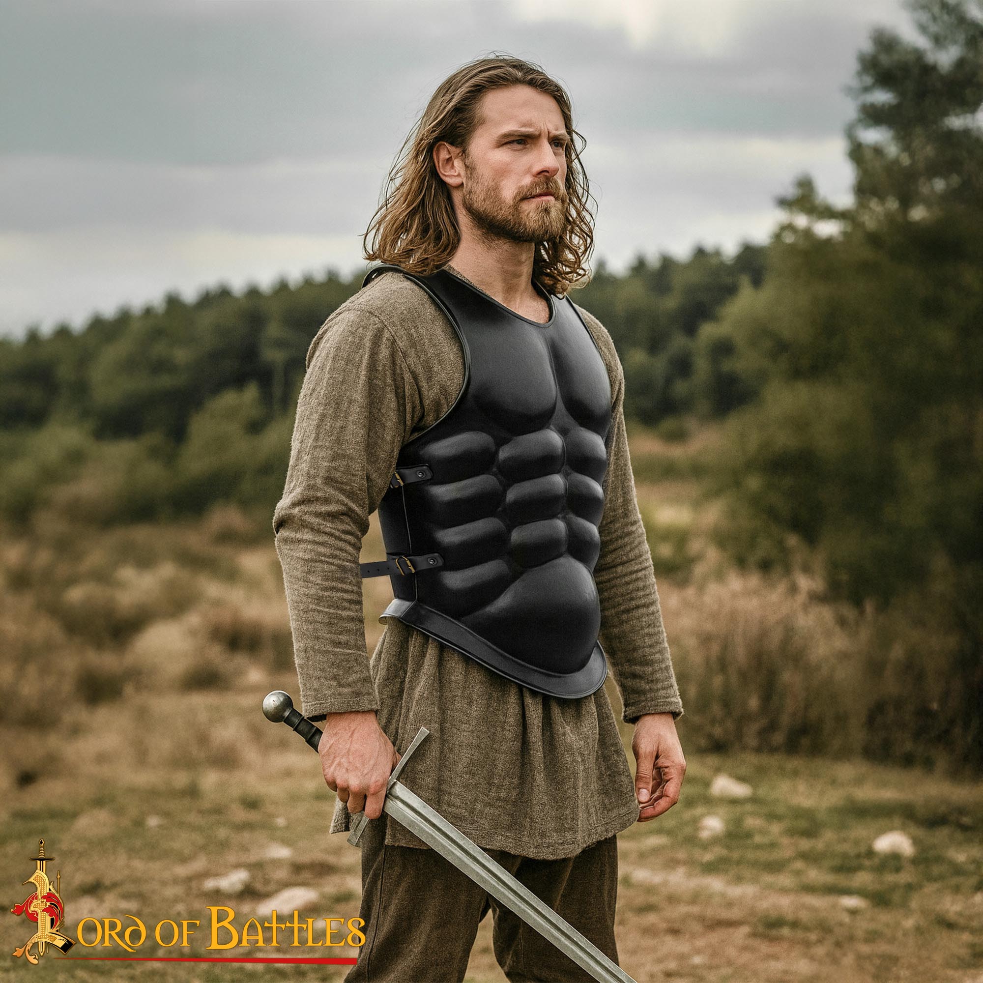 Roman Muscle Cuirass Blackened Steel -9125BK 4 Lorica Musculata