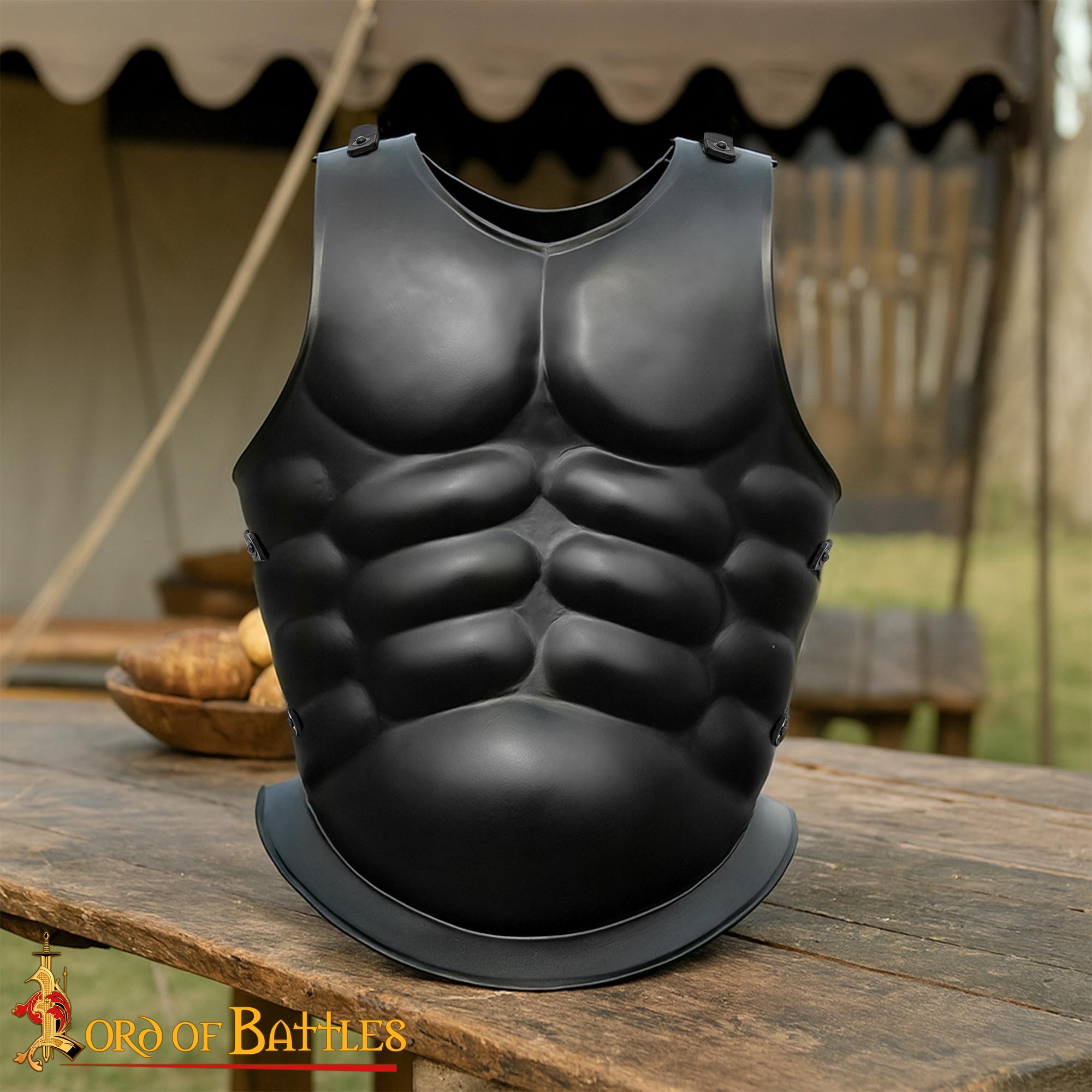 Roman Muscle Cuirass Blackened Steel -9125BK Lorica Musculata