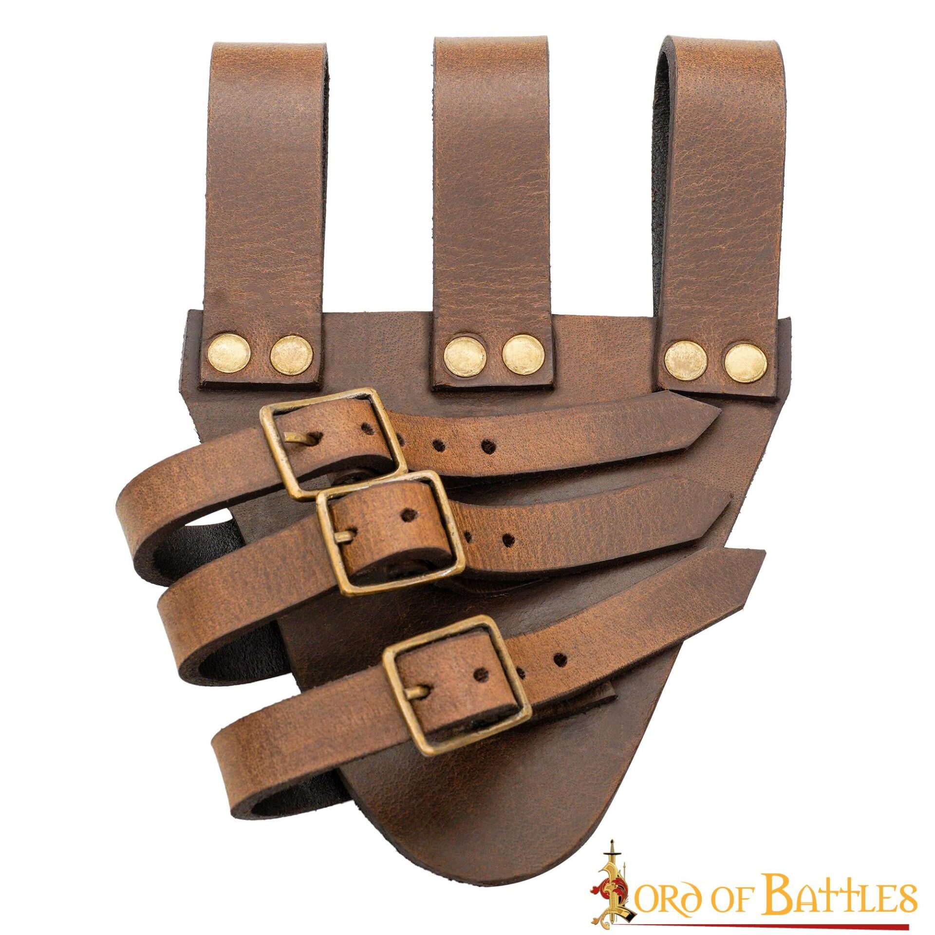 Tri Buckle Angled Sword Frog Genuine Leathercraft