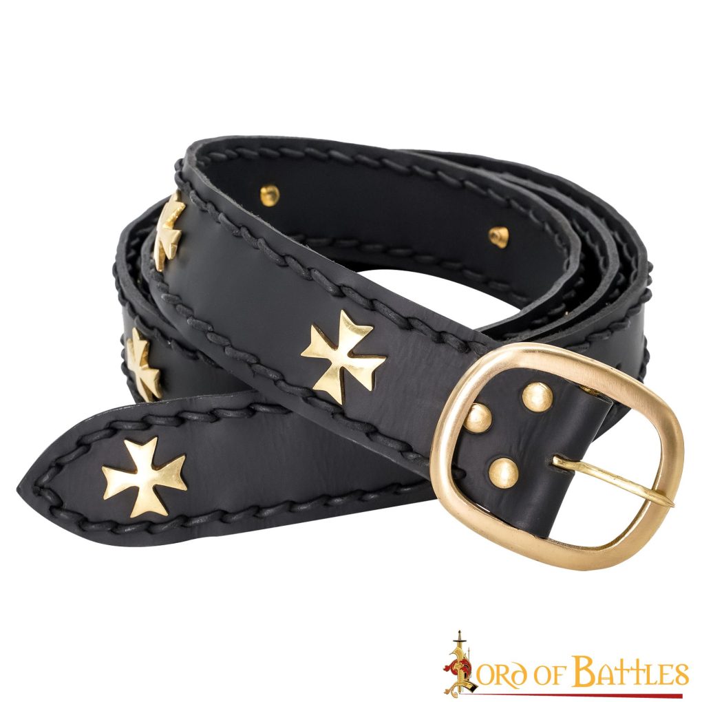 Medieval Crusader Genuine Leather Belt Pure Brass Cross Belt Mount Medieval Crusader Genuine Leather Belt Pure Brass Cross Belt Mount