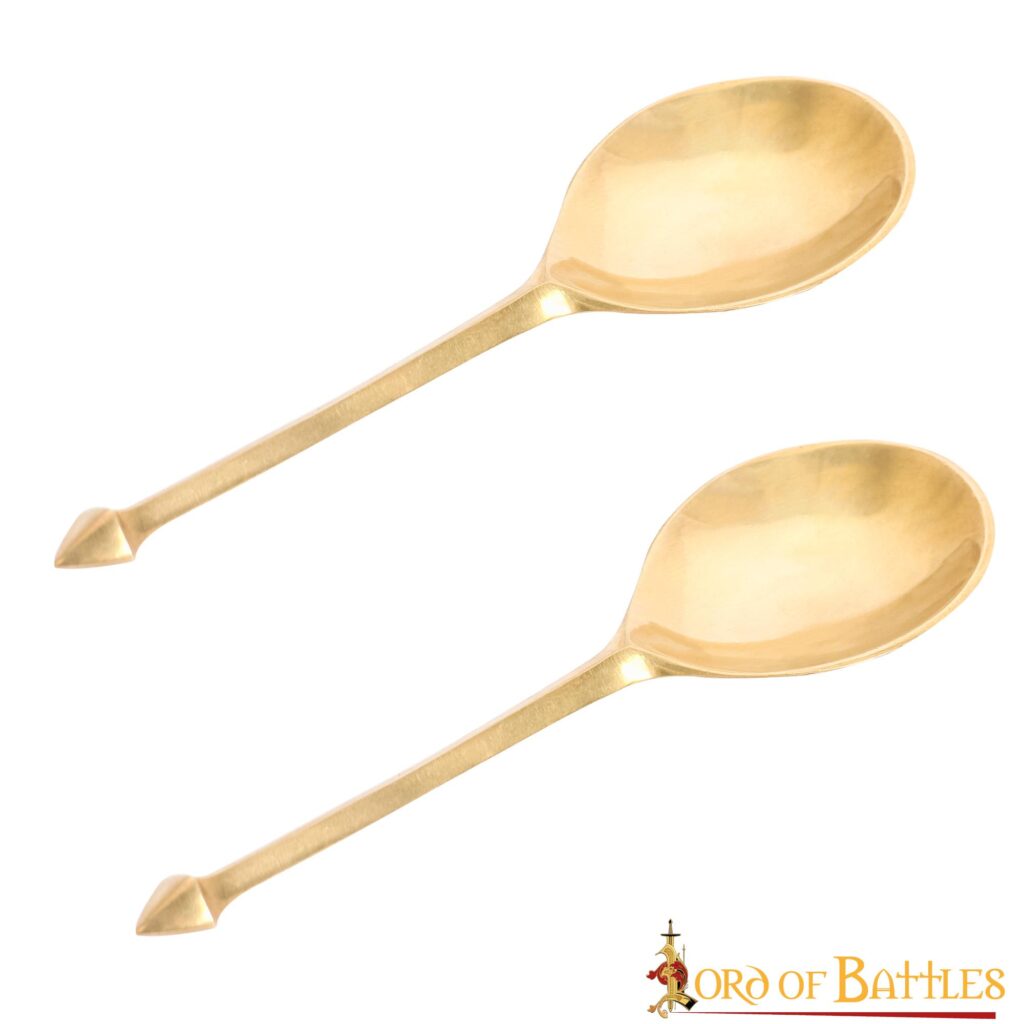 Roman Spoon Pure Solid Brass Functional Cutlery Set of Two Pieces