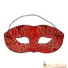 Genuine Leather Eye Mask with Embossed Maple Leaf Motifs
