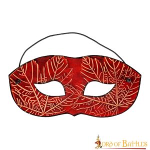 Genuine Leather Eye Mask with Embossed Maple Leaf Motifs