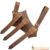Medieval Leather Sword and Axe Frog Handcrafted from Genuine Leather