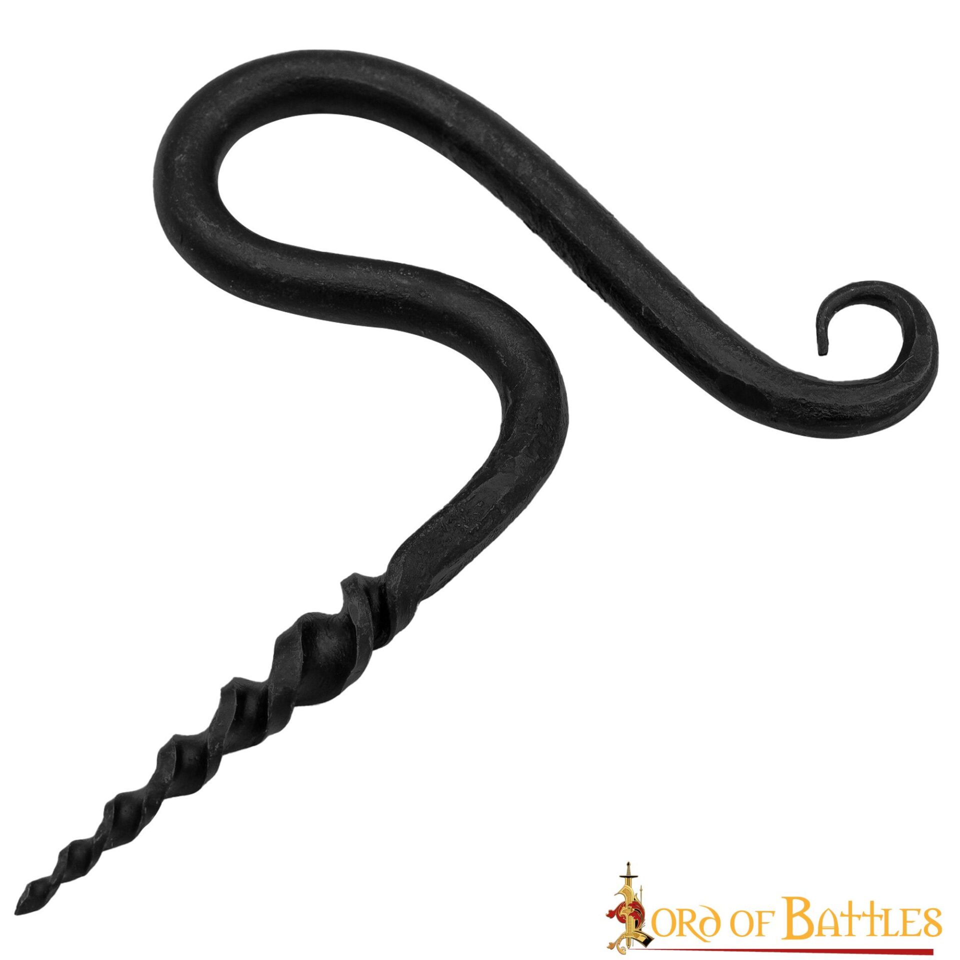 Hand Forged Iron Corkscrew Fully Functional Wine Bottle Opener Hand Forged Iron Corkscrew Fully Functional Wine Bottle Opener