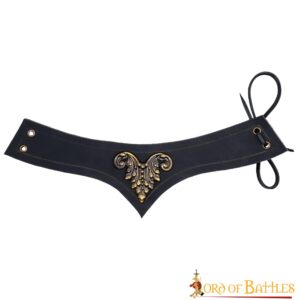 Medieval Leather Accessory with Antique Brass Mount