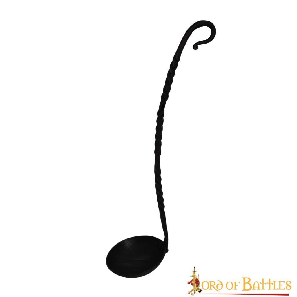 Medieval Viking Hand Forged Iron Ladle Functional Camp Gear