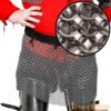 Flat Ring Chainmail Skirt, Wedge Riveted, ID 9 mm, Natural