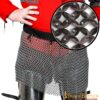 Flat Ring Chainmail Skirt, Riveted, ID 9 mm, Natural