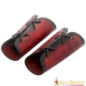 Genuine Leather Bracers with Embossed Tree of Gondor Motif