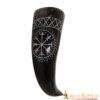The Vegvisir Drinking Horn Engraved and Handcrafted from Genuine Ox Horn