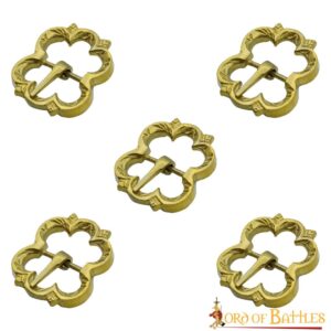 Medieval Brass Belt Buckle Set of 5 Fully Functional Accessory