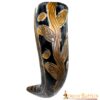 Medieval Viking Drinking Horn with Engraved Designs Handcrafted Genuine Ox Horn