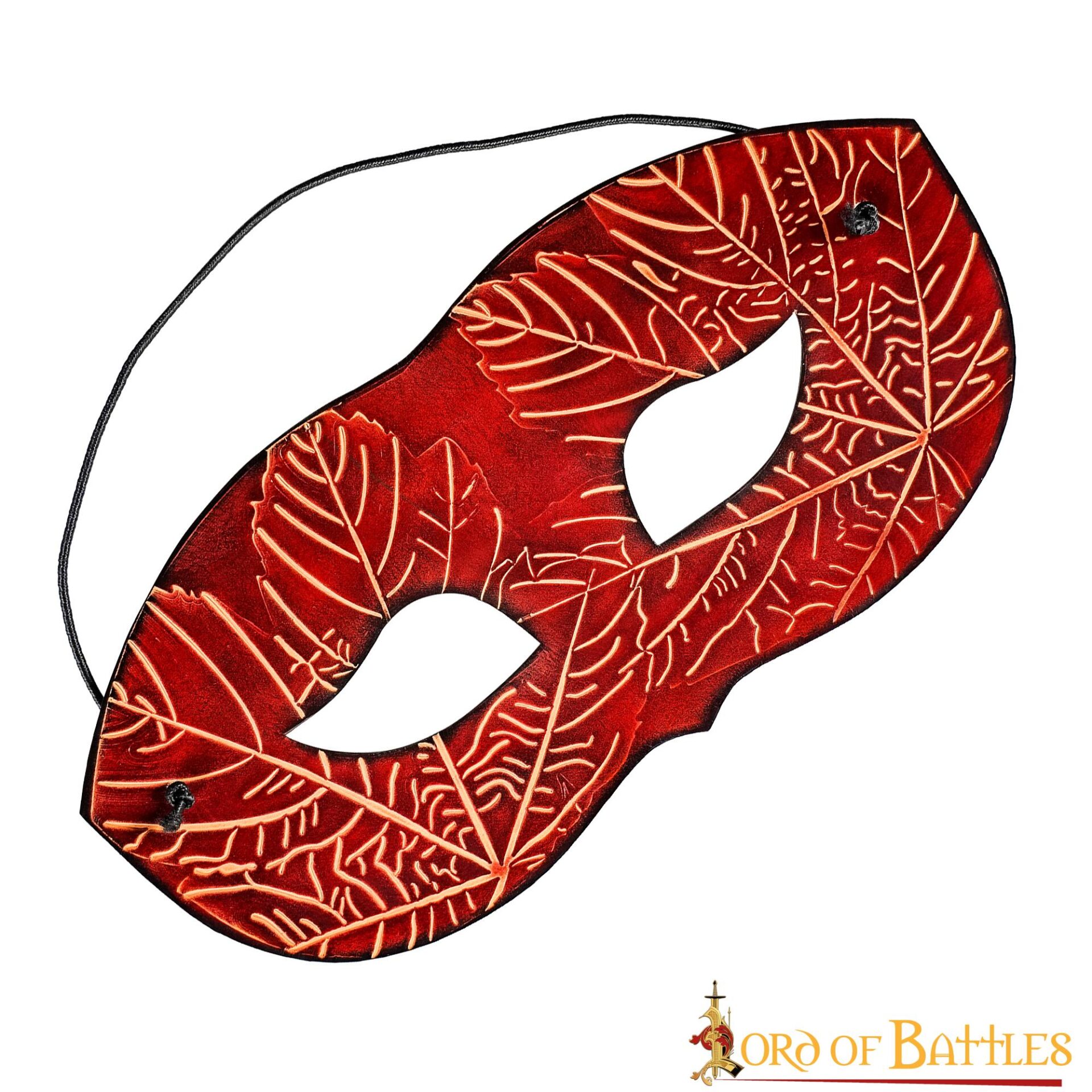 Genuine Leather Eye Mask with Embossed Maple Leaf Motifs