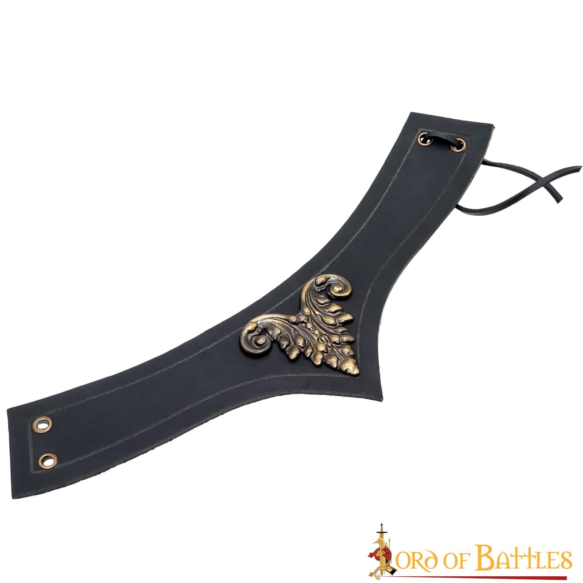 Medieval Leather Accessory with Antique Brass Mount