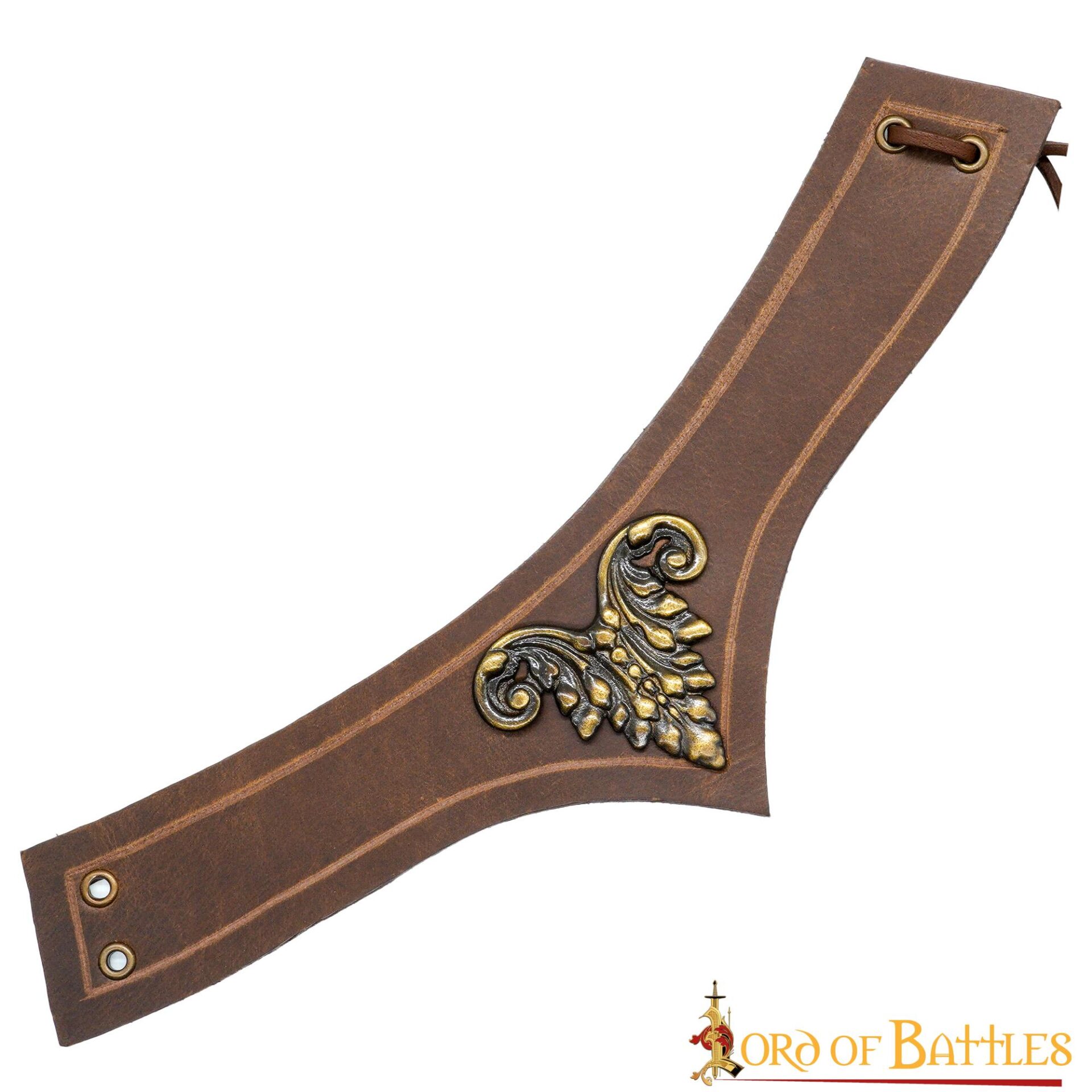 Medieval Leather Accessory with Antique Brass Mount