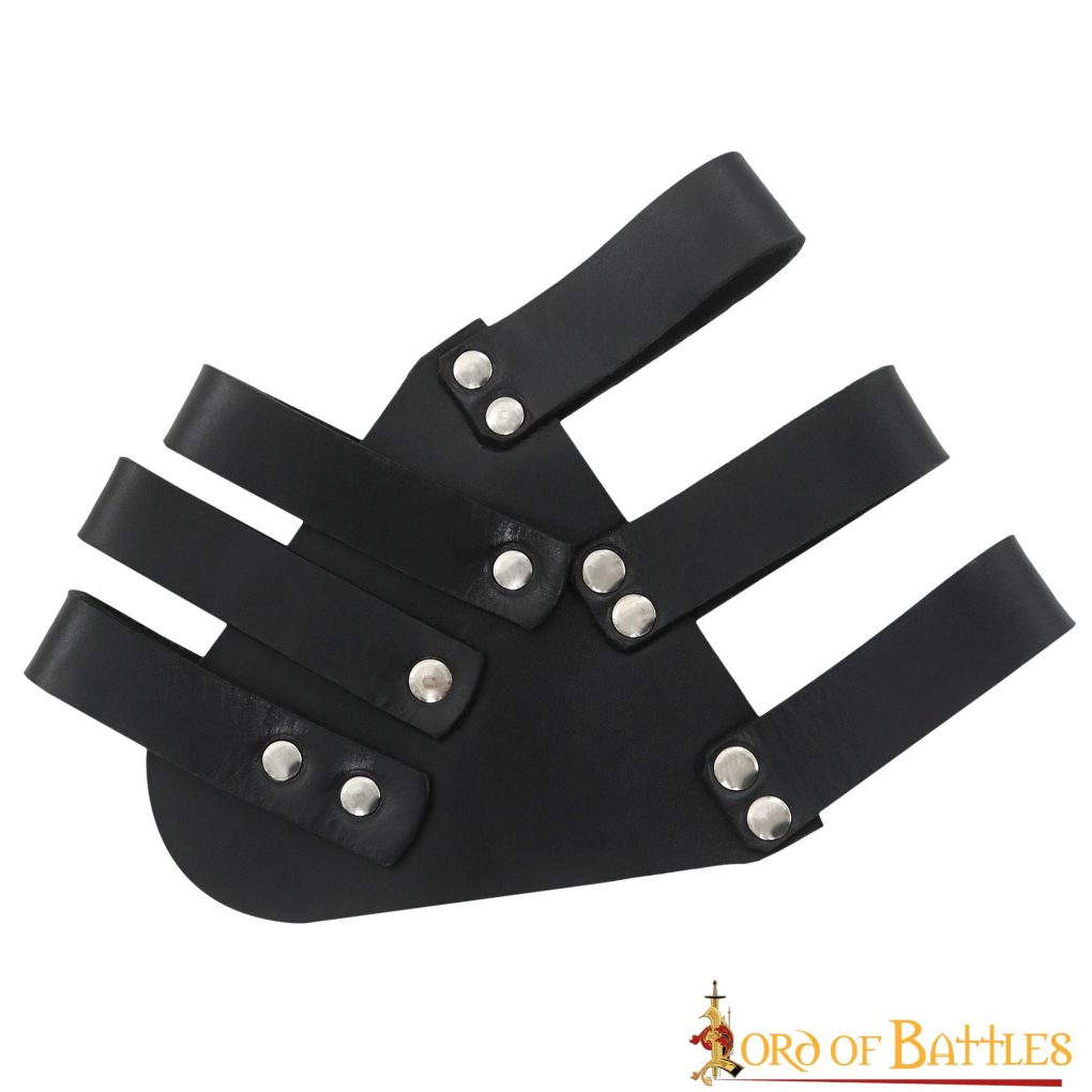 Medieval Angled Tri Buckle Rapier Frog Genuine Leather Frog