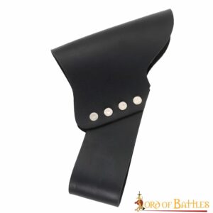Medieval Black Leather Angled Frog for Swords and Axes