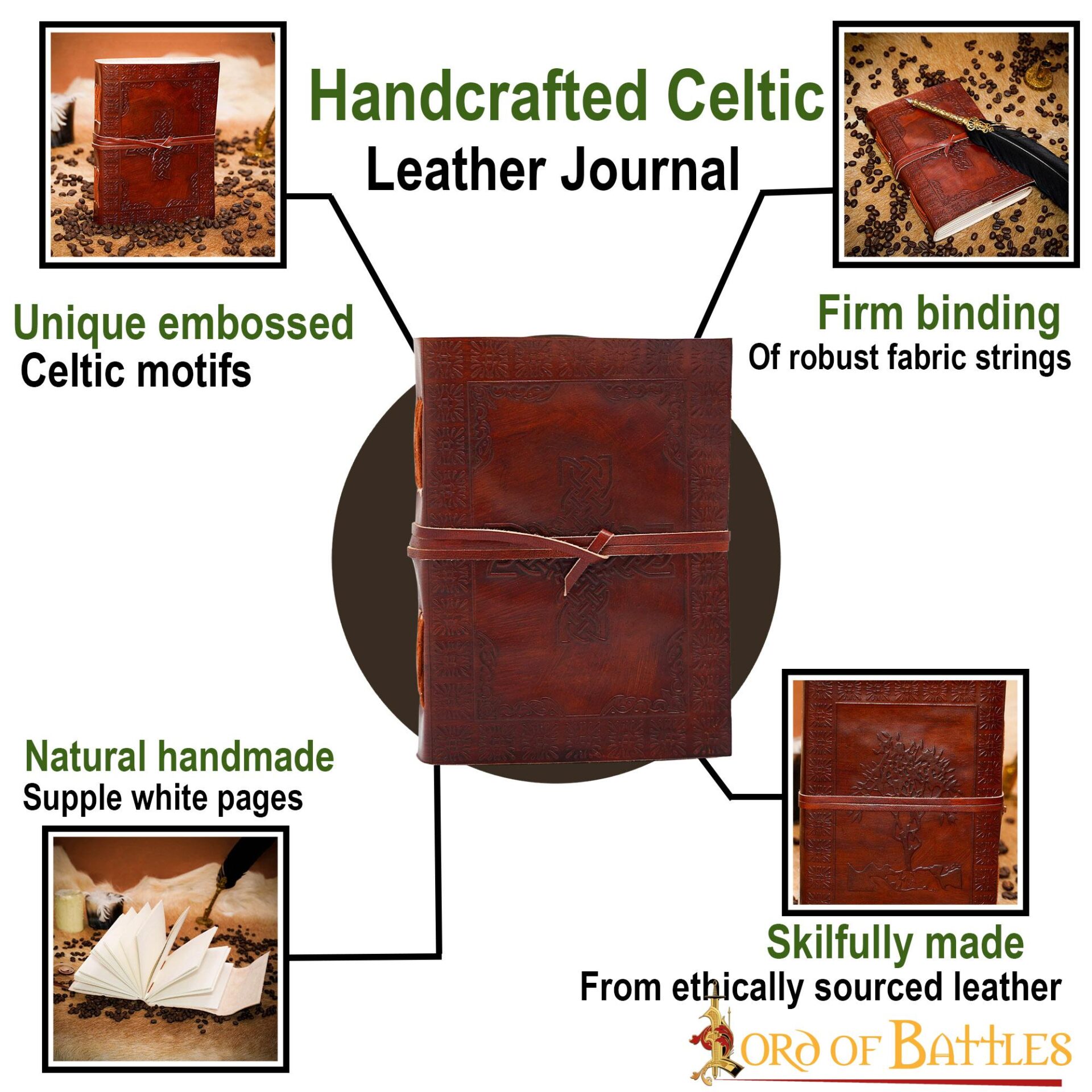 Leather Journal with Celtic Cross and Tree of Life Leather Journal with Celtic Cross and Tree of Life