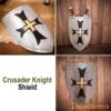 Fantasy Crusader Knight Steel Shield for Décor and Reenactments