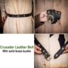 Medieval Crusader Genuine Leather Belt Pure Brass Cross Belt Mount Medieval Crusader Genuine Leather Belt Pure Brass Cross Belt Mount