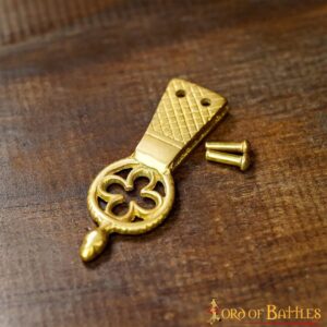 Quatrefoil Pure Solid Brass Belt End Chape Set of 5