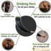 Stallion Drinking Horn with Pure Solid Brass Fittings Genuine Ox Horn
