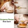 Roman Spoon Pure Solid Brass Functional Cutlery Set of Two Pieces Roman Spoon Pure Solid Brass Functional Cutlery Set of Two Pieces