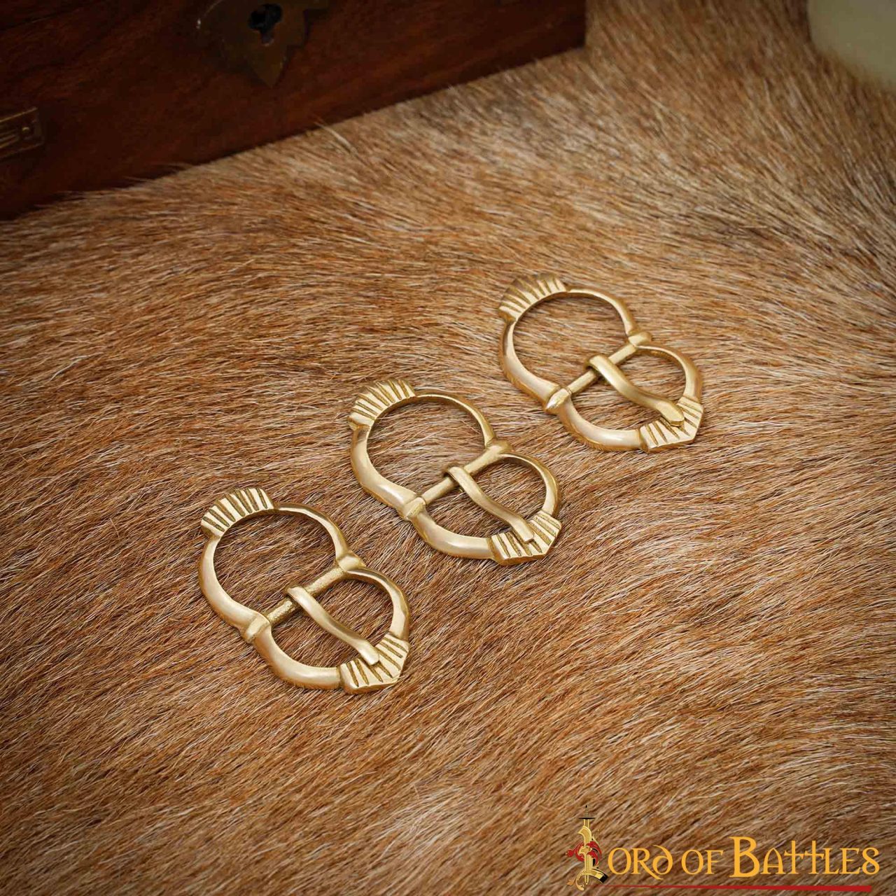 Late Medieval Brass Buckle Set of 3 Late Medieval Brass Buckle Set of 3