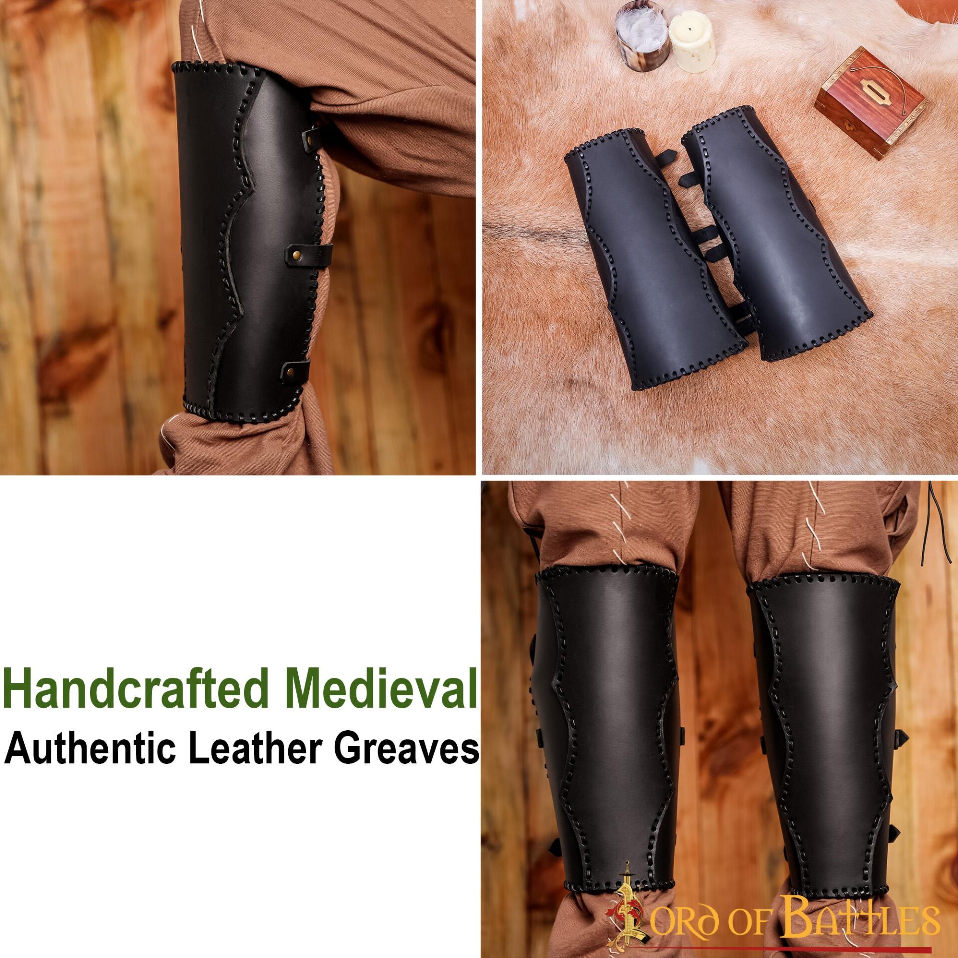 Fantasy Leather Greaves Handcrafted Genuine Leathercraft Fantasy Leather Greaves Handcrafted Genuine Leathercraft